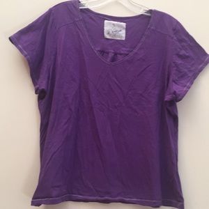 Avenue plus size V neck purple tee